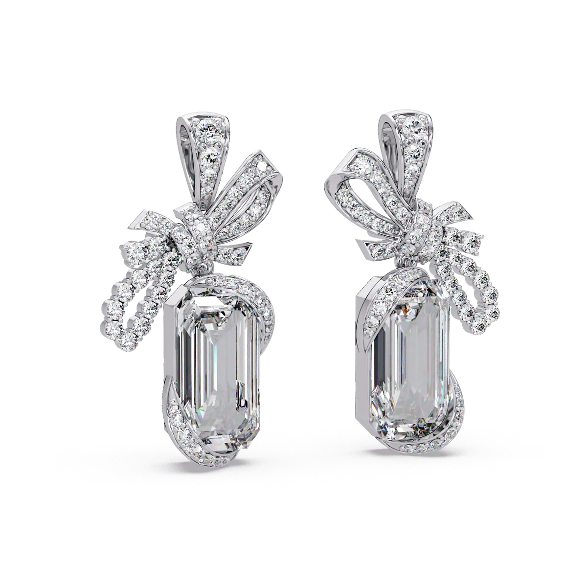 Couture Bow Ribbon Earrings - Origine Diamonds lab-grown diamond jewellery