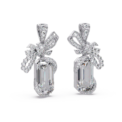 Couture Bow Ribbon Earrings - Origine Diamonds lab-grown diamond jewellery