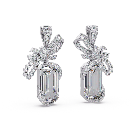 Couture Bow Ribbon Earrings - Origine Diamonds lab-grown diamond jewellery