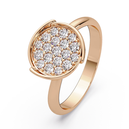 Round Pave Disc Ring - Origine Diamonds lab-grown diamond jewellery