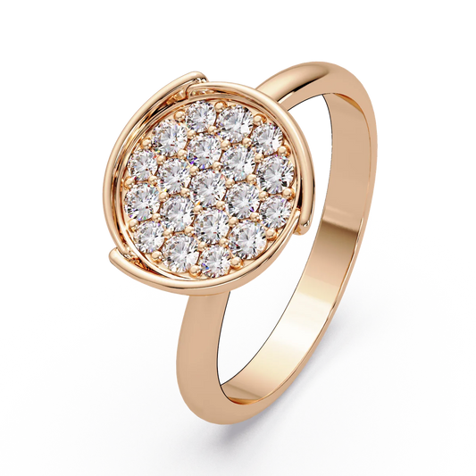 Round Pave Disc Ring - Origine Diamonds lab-grown diamond jewellery