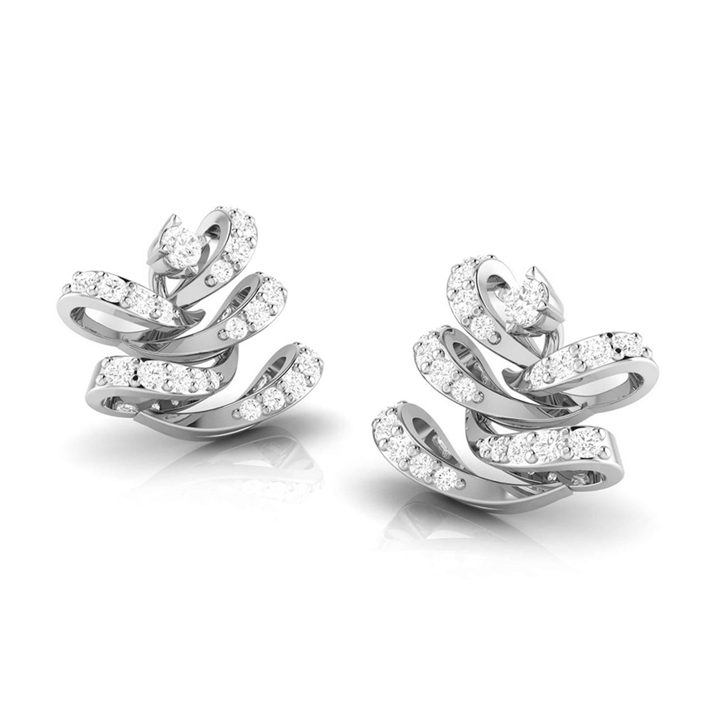 Layered Chevron Diamond Earrings