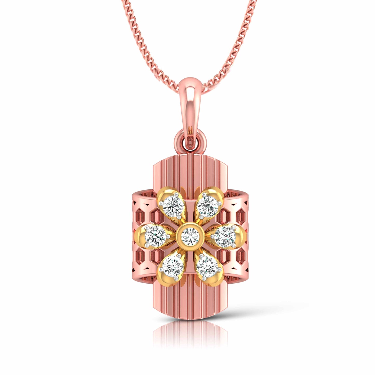Fluted Bar Blossom Pendant - Origine Diamonds lab-grown diamond jewellery