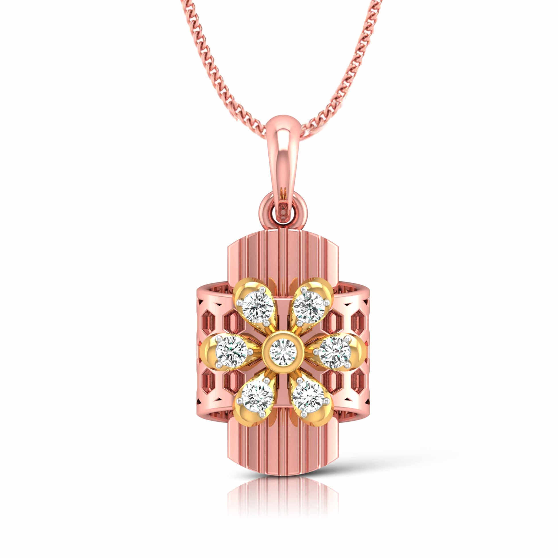 Fluted Bar Blossom Pendant - Origine Diamonds lab-grown diamond jewellery
