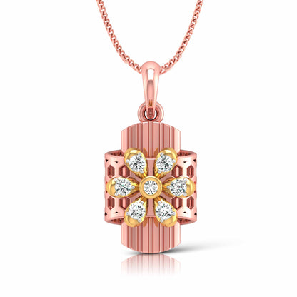 Fluted Bar Blossom Pendant - Origine Diamonds lab-grown diamond jewellery