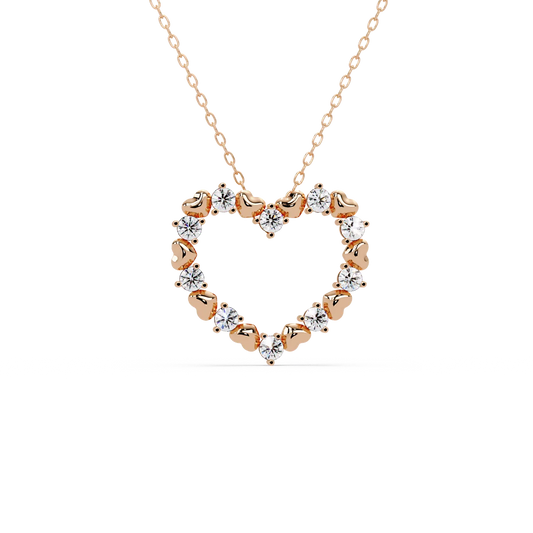 Heartbeat Diamond Outline Chain Pendant - Origine Diamonds lab-grown diamond jewellery