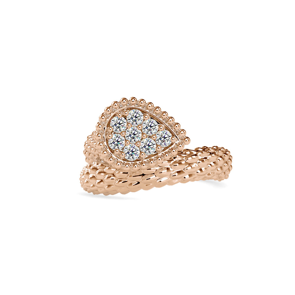 Beaded Bypass Cluster Ring