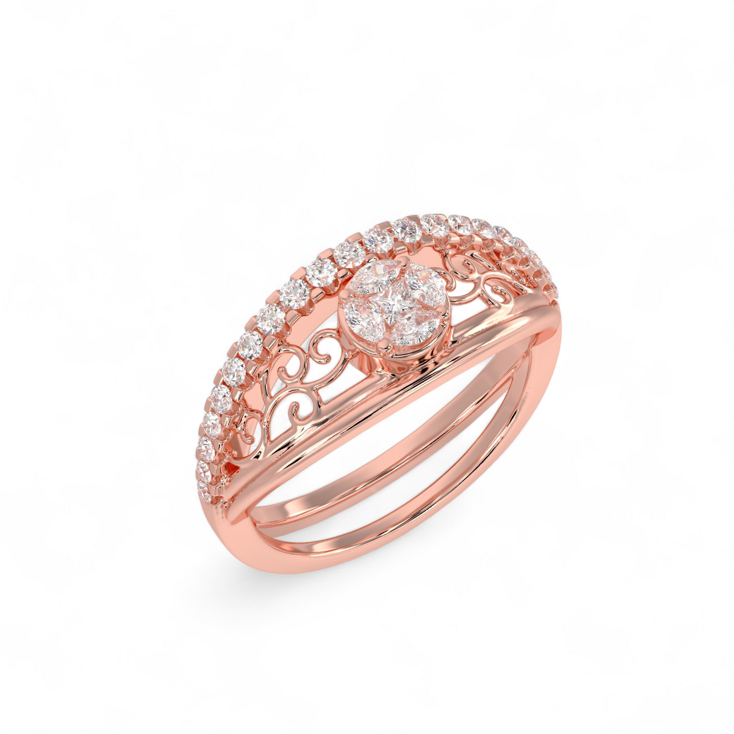 Filigree Dome Diamond Ring