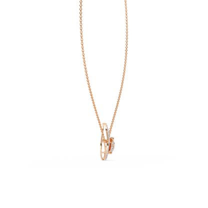Swirl Charm Diamond Necklace