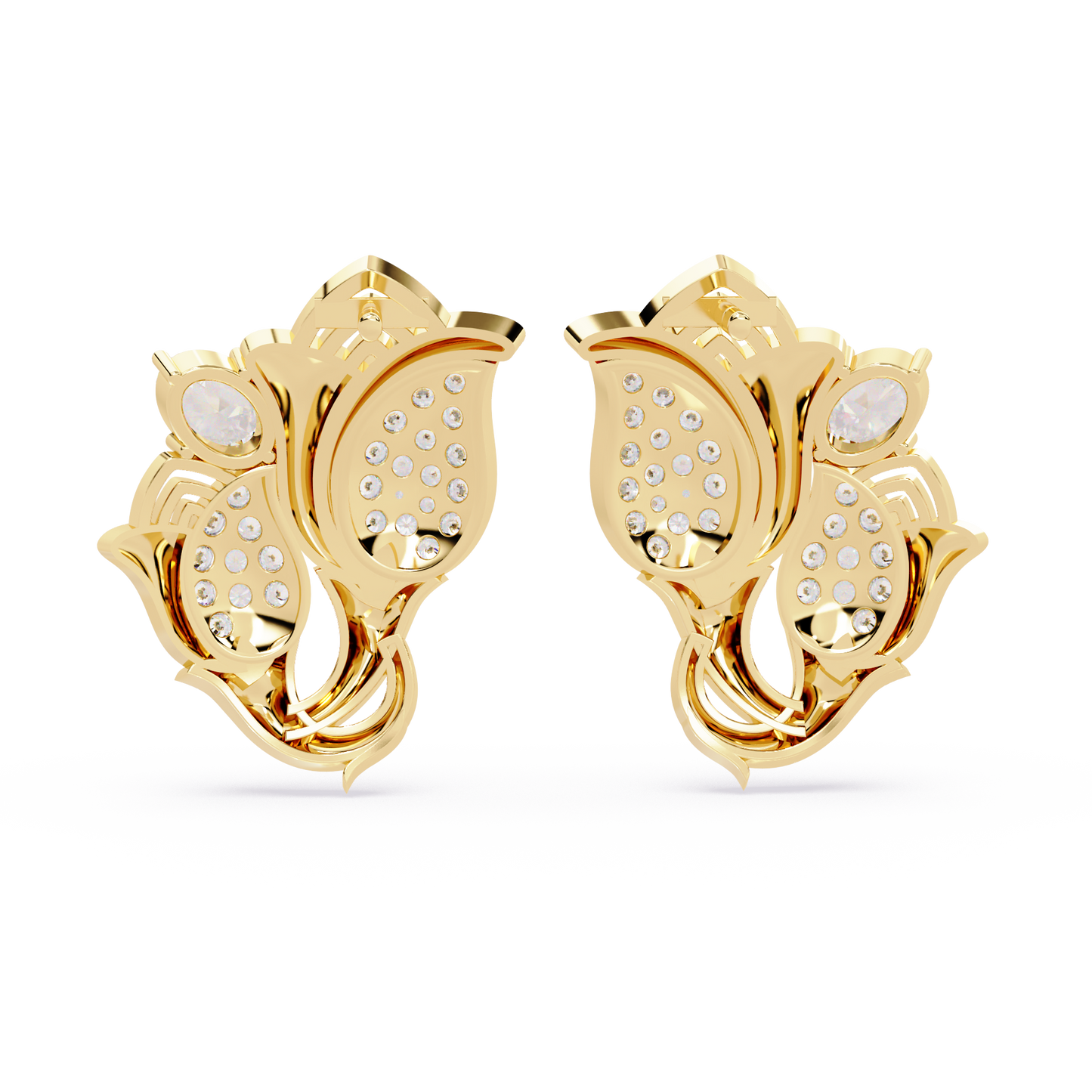 Tulip Pear Cluster Earrings
