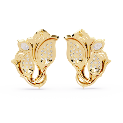 Tulip Pear Cluster Earrings