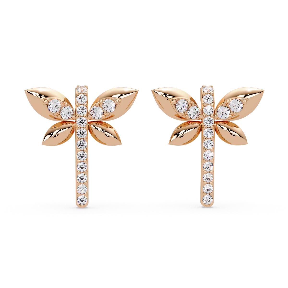 Pave Dragonfly Wing Earrings - Origine Diamonds lab-grown diamond jewellery
