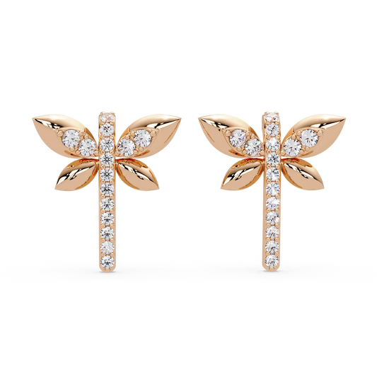 Pave Dragonfly Wing Earrings - Origine Diamonds lab-grown diamond jewellery
