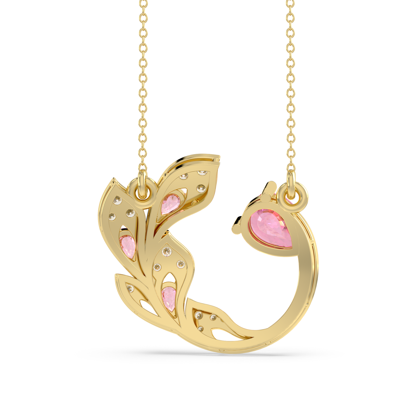 Pink Petal Leaf Necklace