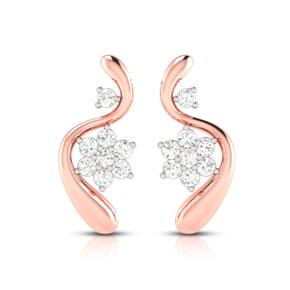 Swirl Floral Cluster Earrings - Origine Diamonds lab-grown diamond jewellery