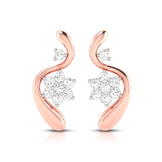 Swirl Floral Cluster Earrings - Origine Diamonds lab-grown diamond jewellery