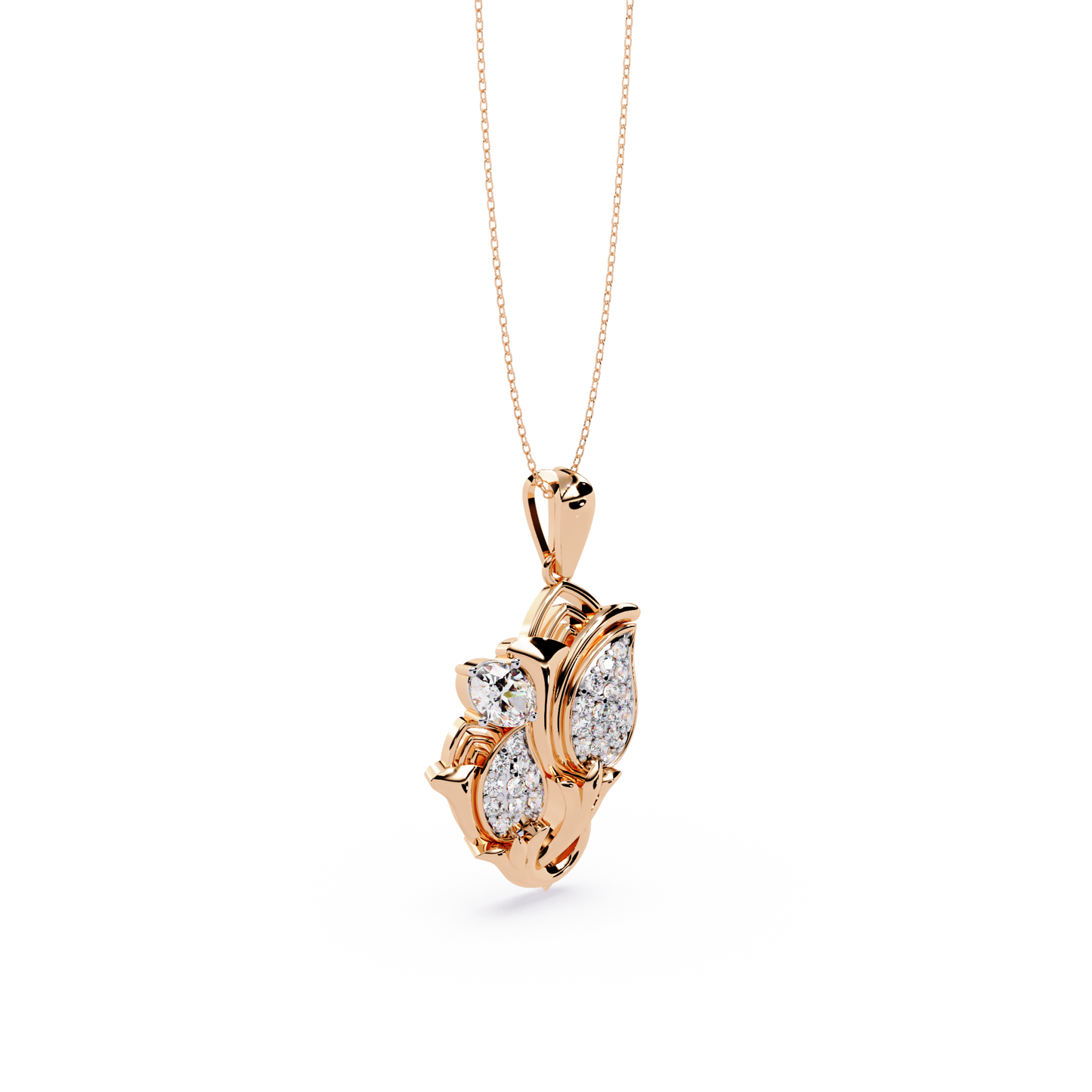 Tulip Blossom Diamond Pendant