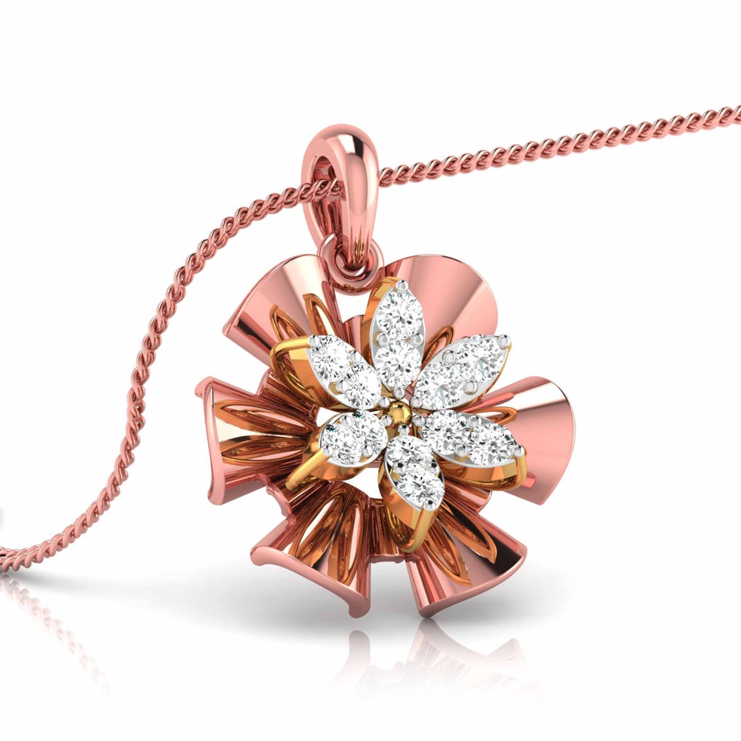Fluted Petal Blossom Pendant
