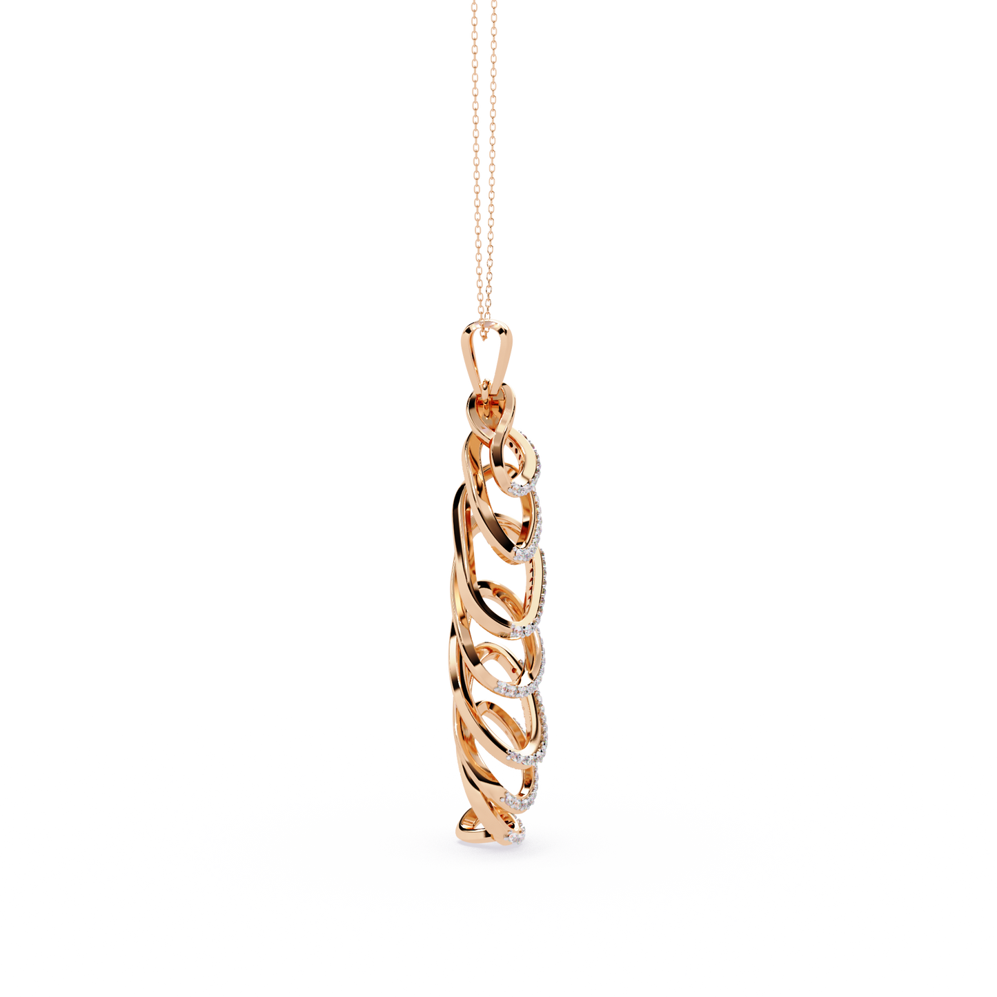 Spiral Cage Diamond Pendant