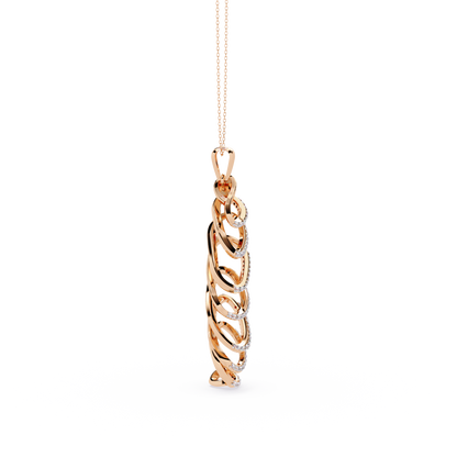 Spiral Cage Diamond Pendant