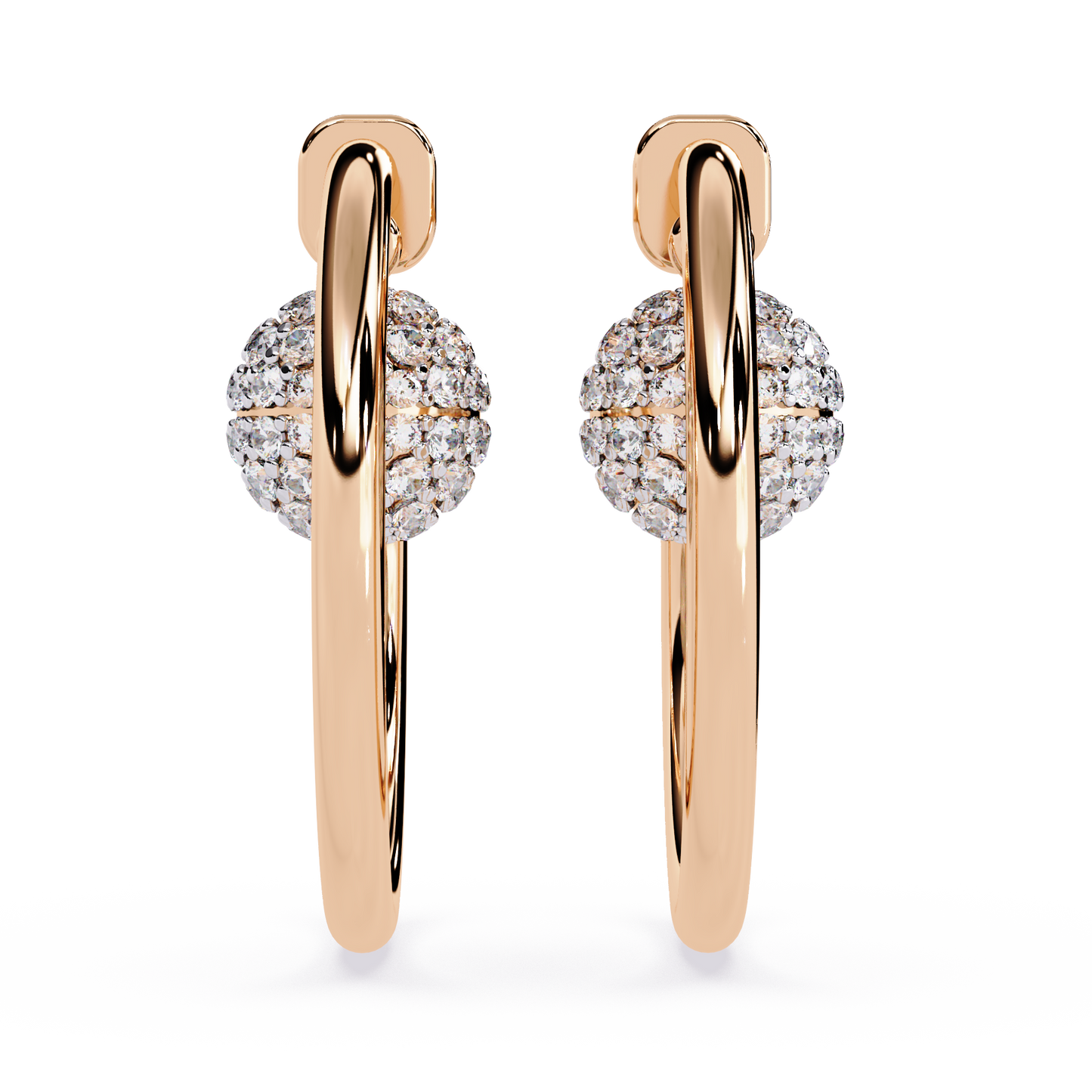 Pavé Sphere Hoop Earrings