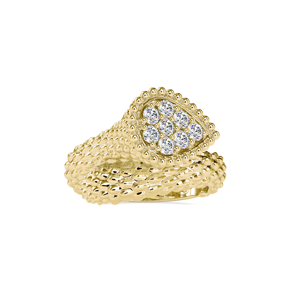 Beaded Bypass Cluster Ring