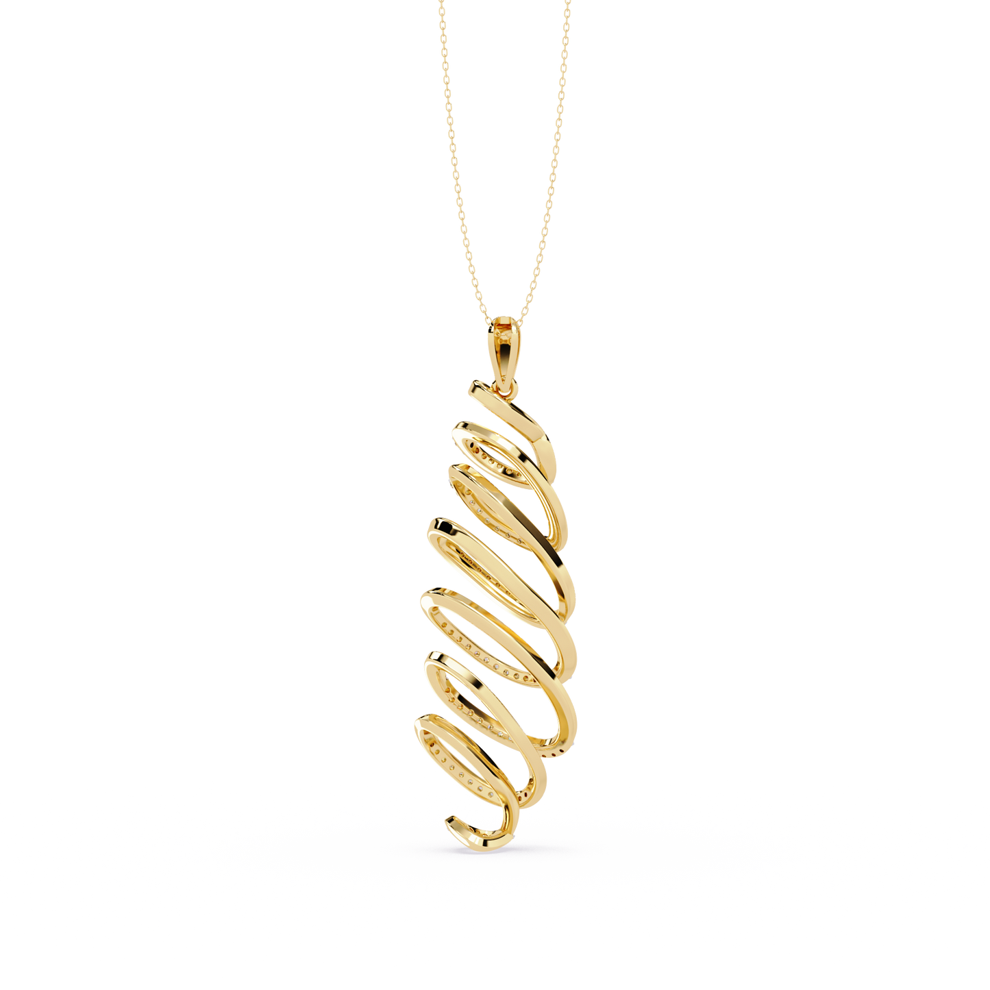 Spiral Cage Diamond Pendant