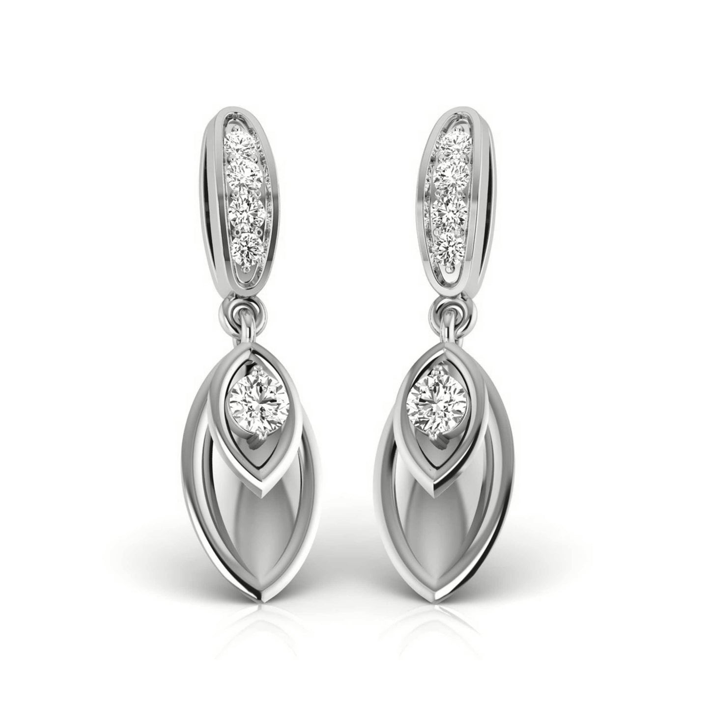 Marquise Fluted Drop Earrings