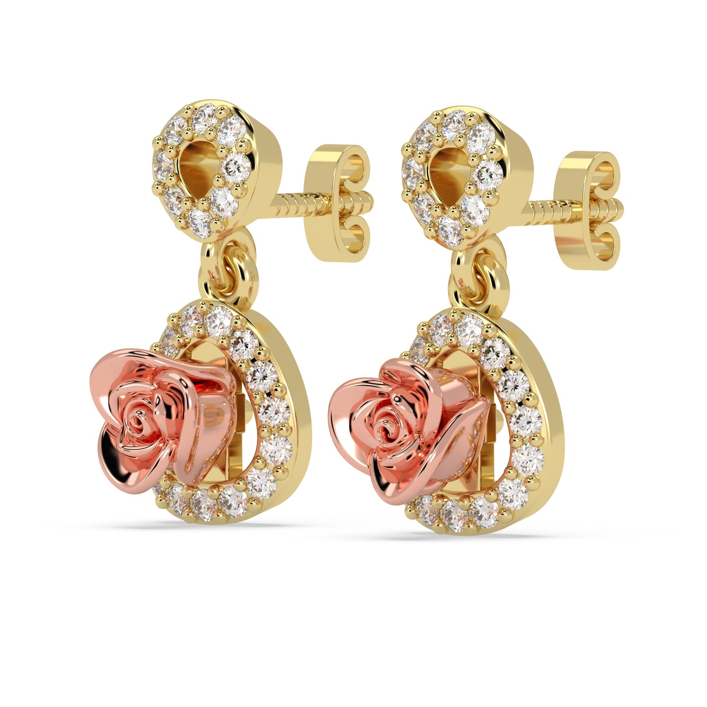 Rose Halo Drop Earrings