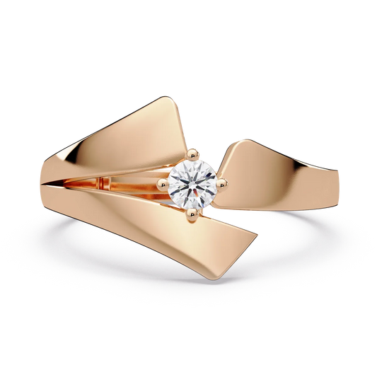 Folded Angular Solitaire Ring - Origine Diamonds lab-grown diamond jewellery