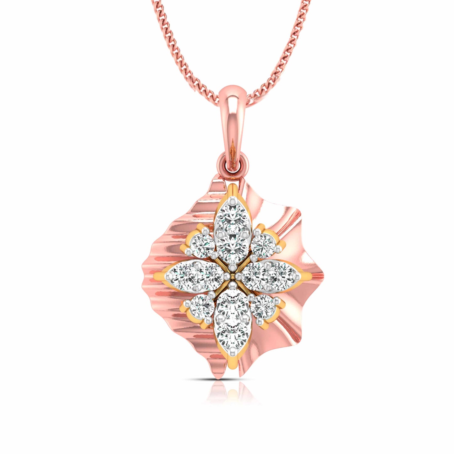 Fluted Kite Blossom Pendant - Origine Diamonds lab-grown diamond jewellery