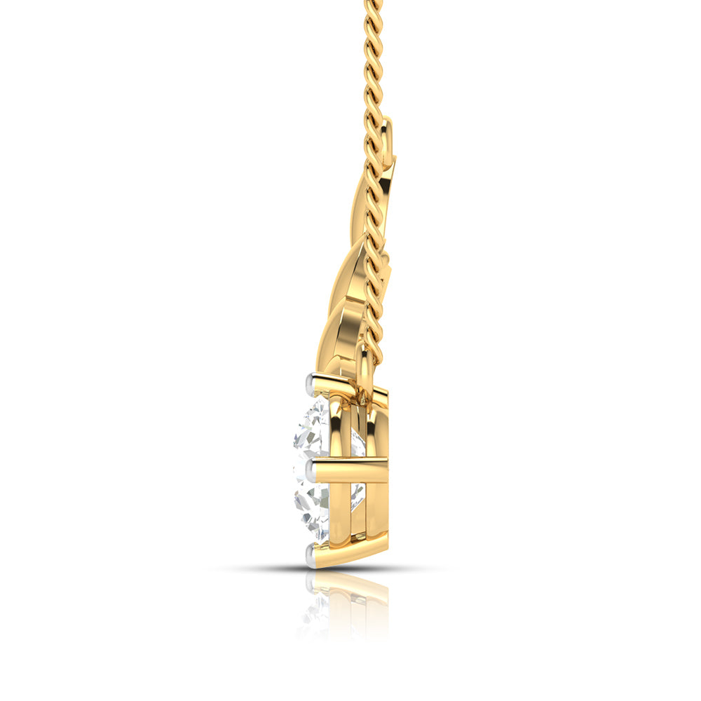 Wheat Leaf Solitaire Necklace