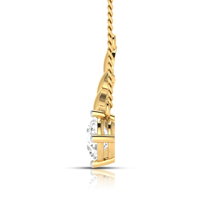 Wheat Leaf Solitaire Necklace