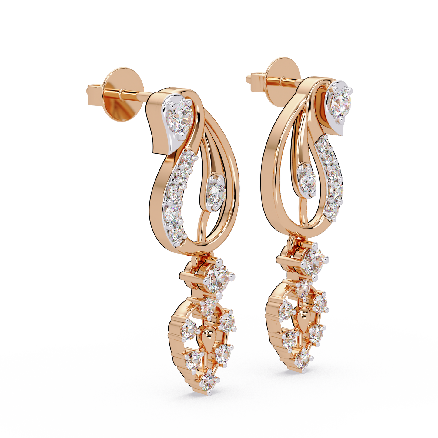 Peacock Blossom Drop Earrings