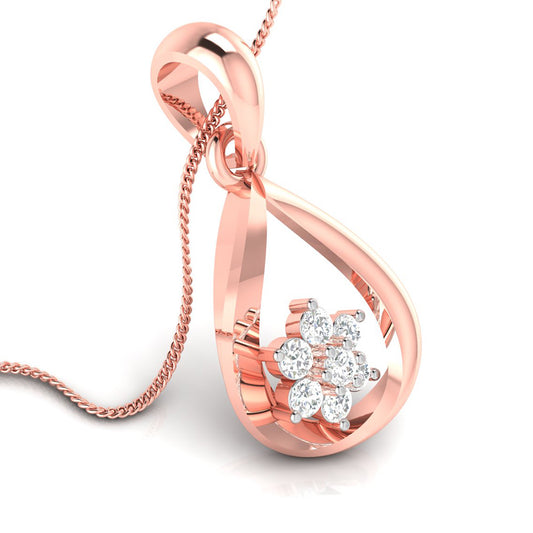Teardrop Blossom Swirl Pendant - Origine Diamonds lab-grown diamond jewellery