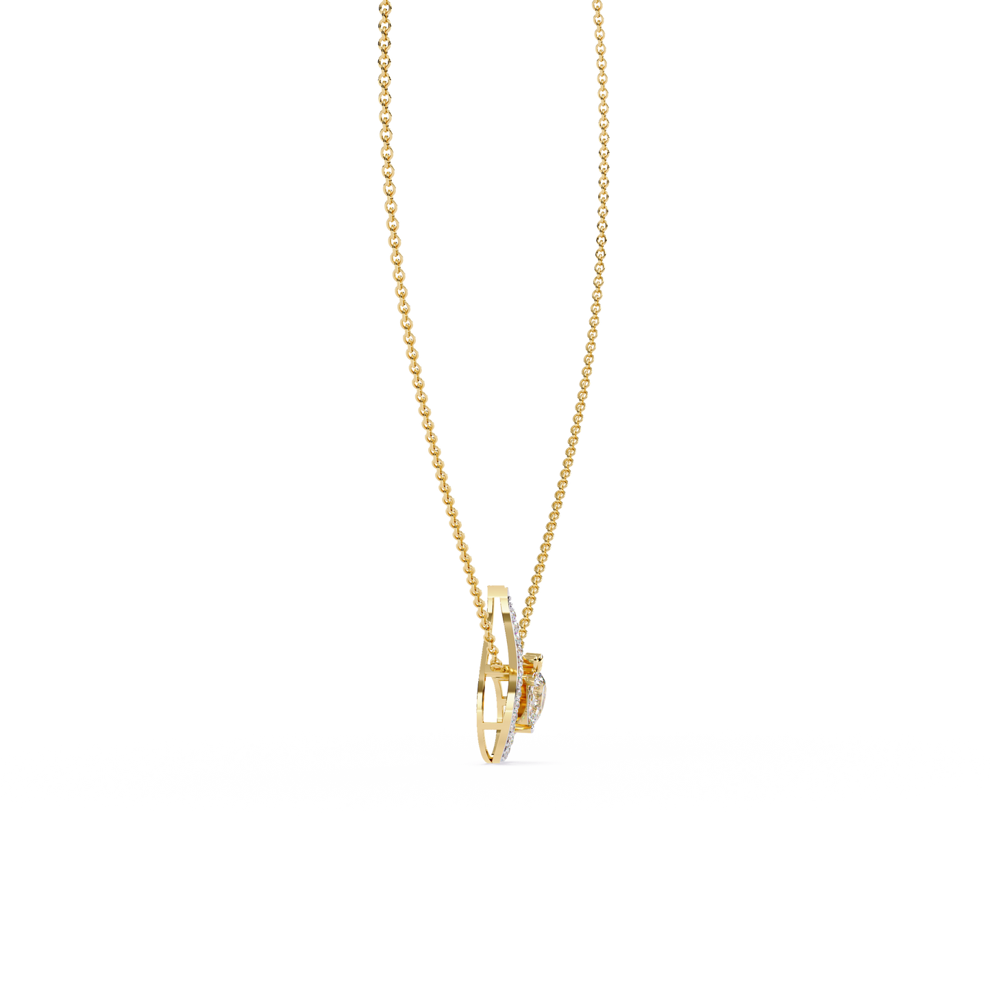 Swirl Charm Diamond Necklace