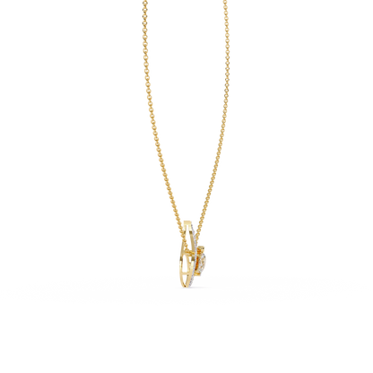 Swirl Charm Diamond Necklace