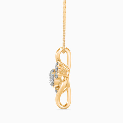 Swirl Accent Solitaire Pendant
