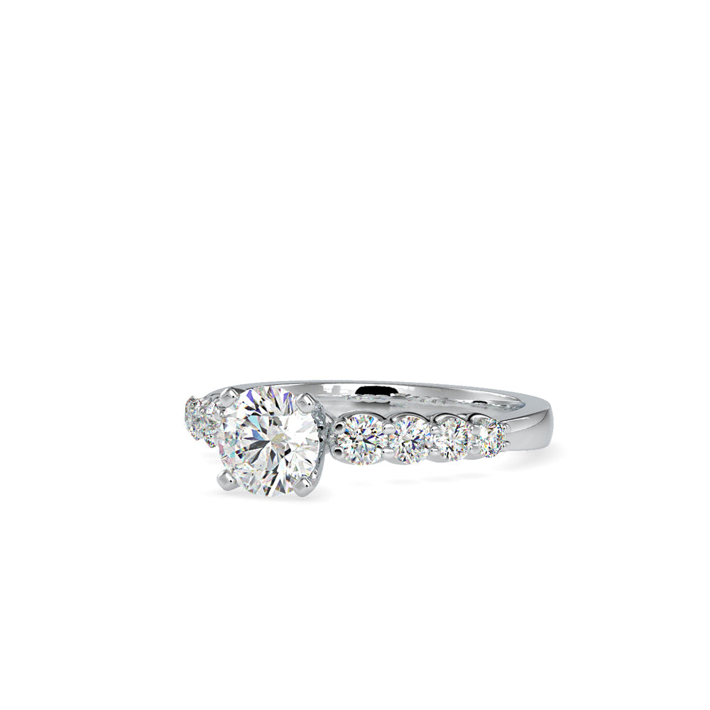 Graduated Accent Solitaire Ring