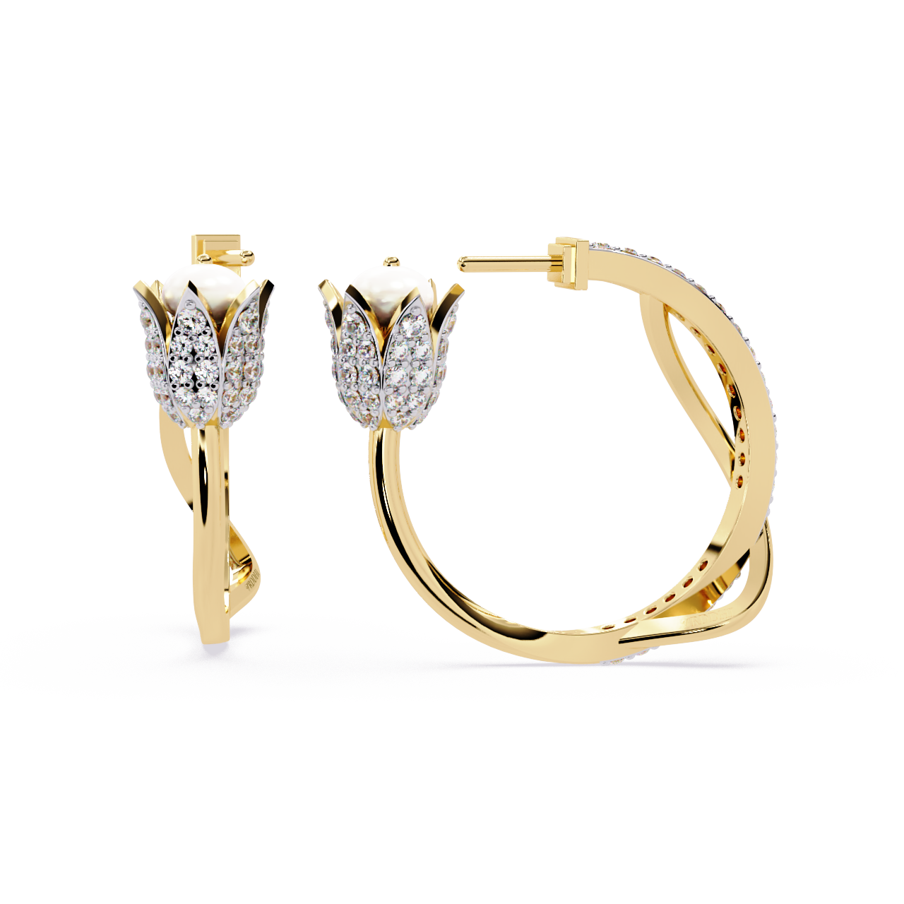 Tulip Bloom Hoop Earrings
