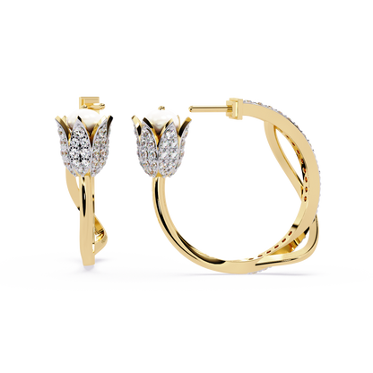 Tulip Bloom Hoop Earrings