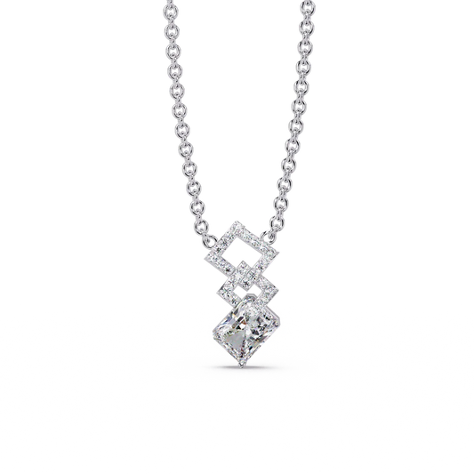 Interlaced Deco Geometry Chain Pendant - Origine Diamonds lab-grown diamond jewellery