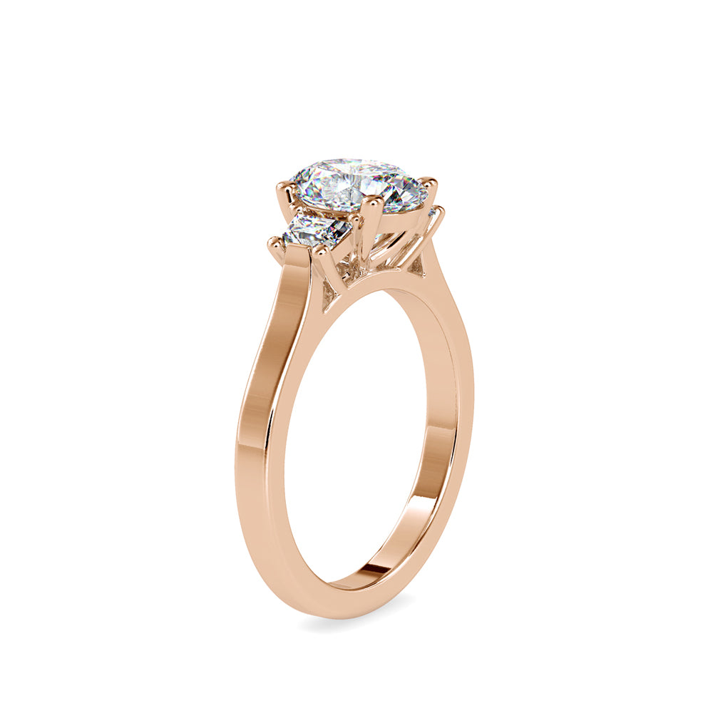 Oval Three-Stone Diamond Ring