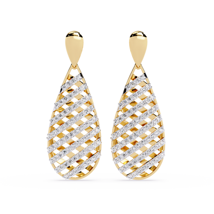 Lattice Teardrop Drop Earrings - Origine Diamonds lab-grown diamond jewellery