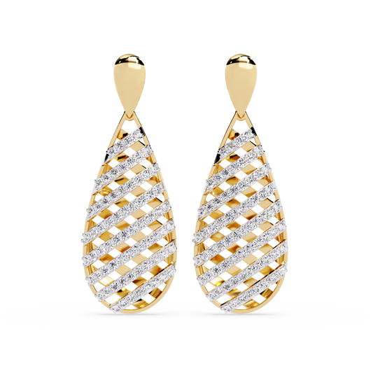 Lattice Teardrop Drop Earrings - Origine Diamonds lab-grown diamond jewellery