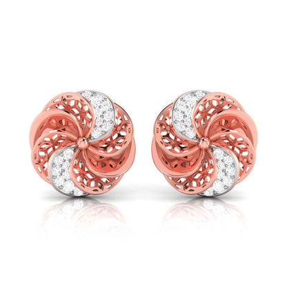 Rose Pinwheel Diamond Studs