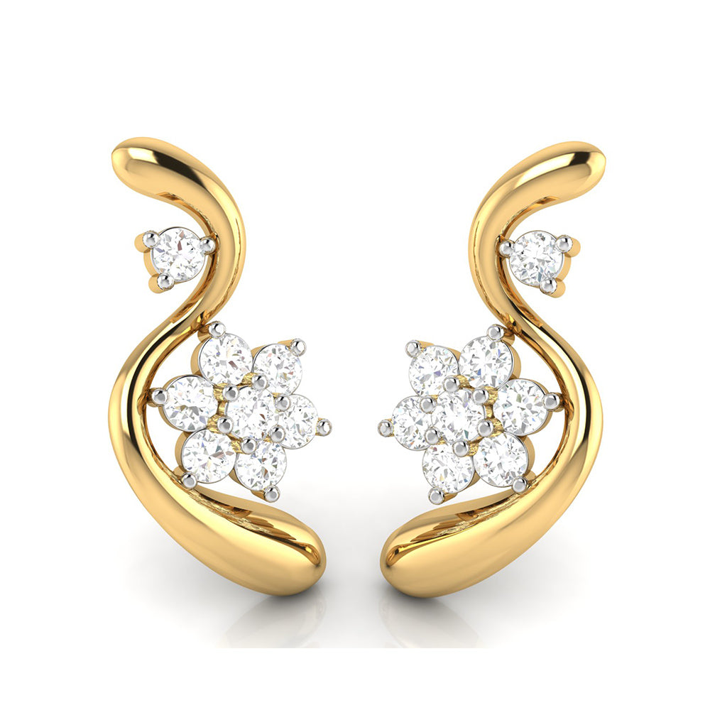 Swirl Floral Cluster Earrings