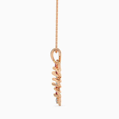Wired Heart Ruby Pendant