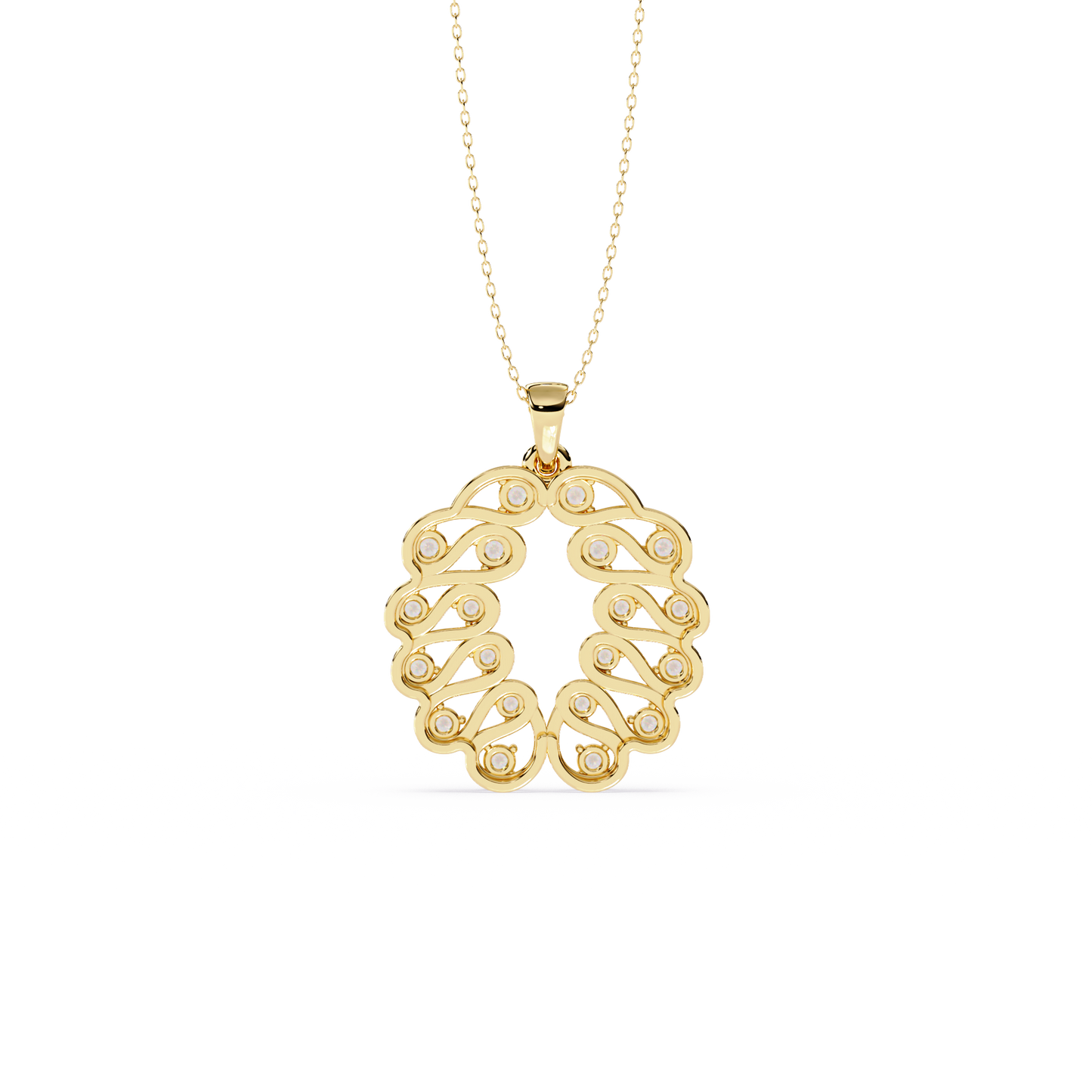 Leaf Wreath Diamond Pendant