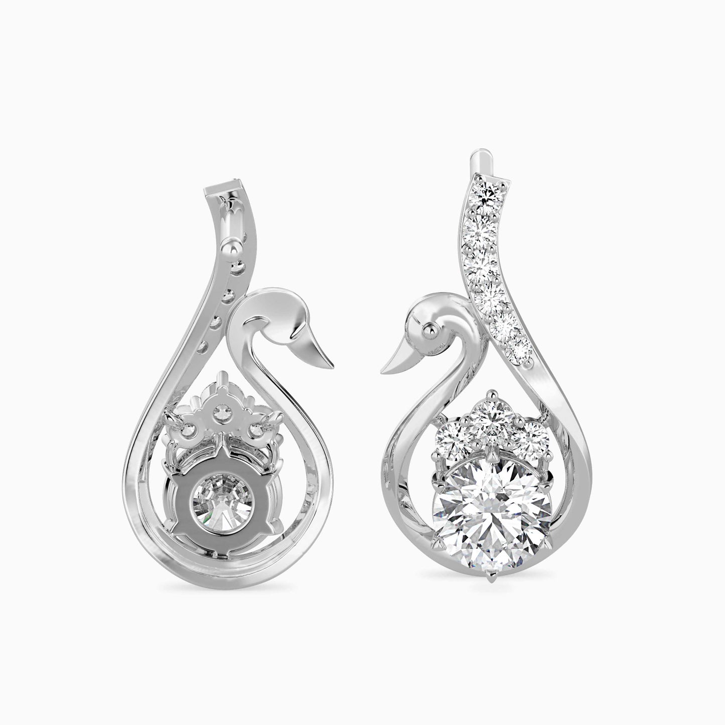 Swan Pear Drop Earrings